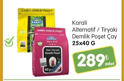 Karali Alternatif Tiryaki Demlik Pose Cayi 25X40 G