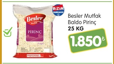 Besler Mutfak Baldo Pirinc 25 Kg