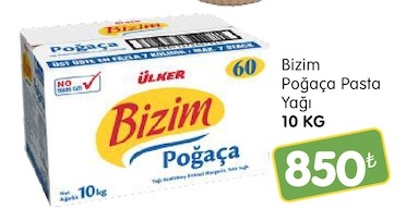 Bizim Poğaça Pasta Yağı 10 Kg