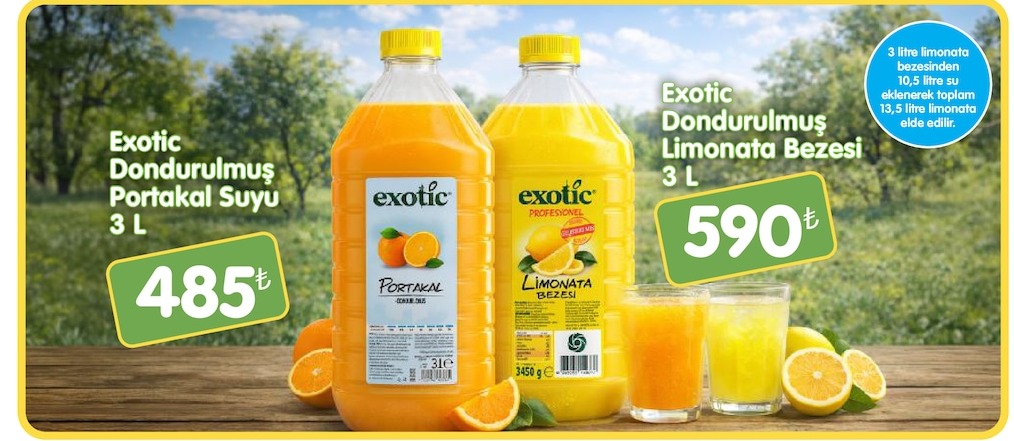 Exotic Portakal Suyu 3 L
Exotic Limonata Bezesi 3 L