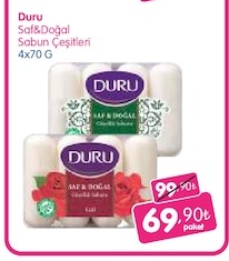 Duru Saf&Doğal Sabun Çeşitleri 4X70 G