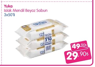 Yuka Islak Mendil Beyaz Sabun 3X50'Li