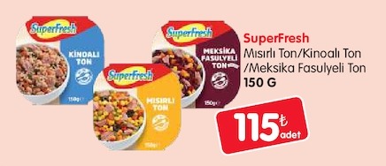 Superfresh Mısırlı Ton/Kınoalı Ton /Meksika Fasulyeli Ton 150 G