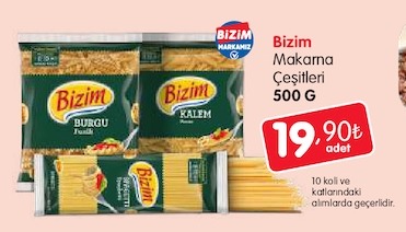 Bizim Makarna Çeşitleri 500 G