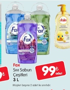 Fax Sıvı Sabun Çeşitleri 3 L