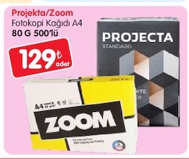 Projekta/Zoom Fotokopi Kağıdı A4 80 G 500'Lü