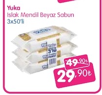 Yuka Islak Mendil Beyaz Sabun 3X50'Li