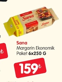 Sana Margarin Ekonomik Paket 6X250 G
