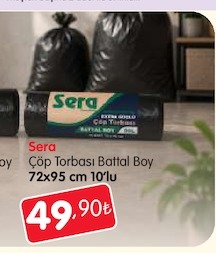 Sera Çöp Torbası Battal Boy 72X95 Cm 10'Lu