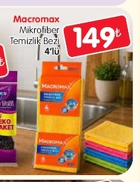 Macromax Mikrofiber Temizlik Bezi 4'Lü
