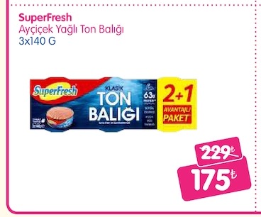 Superfresh Ayçiçek Yağli Ton Baligi 3X140 G
