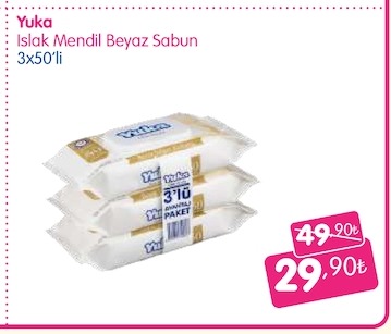Yuka Islak Mendil Beyaz Sabun 3X50'Li