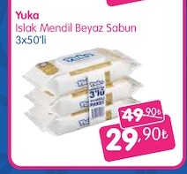 Yuka Islak Mendil Beyaz Sabun 3X50'Li
