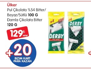 Ülker Pul Çikolata %54 Bitter/Beyaz/Sütlü 100 G Damla Çikolata Bitter 120 G