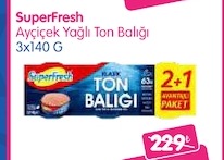Superfresh Ayçiçek Yağlı Ton Balığı 3X140 G
