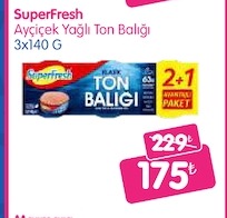 Superfresh Ayçiçek Yağlı Ton Balığı 3X140 G
