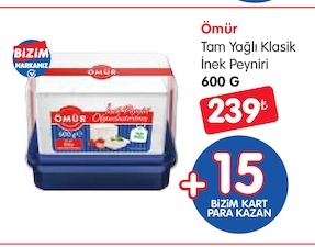 Ömür Tam Yağlı Klasik İnek Peyniri 600 G