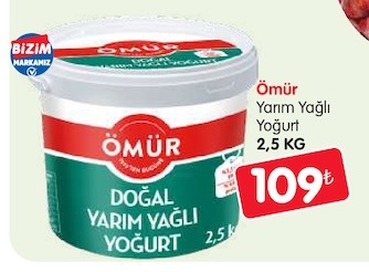 Ömür Yarim Yağli Yoğurt 2,5 Kg