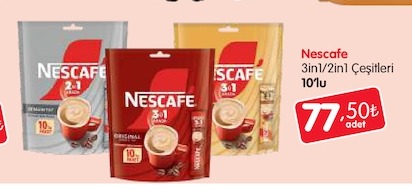 Nescafe 3In1/2In1 Çeşitleri 10'Lu