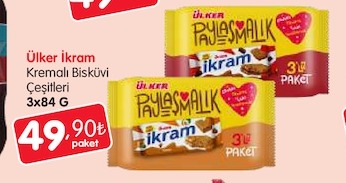 Ülker İkram Kremalı Bisküvi Çeşitleri 3X84 G