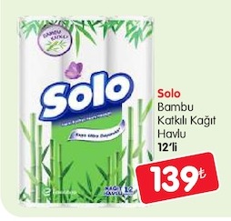 Solo Bambu Katkılı Kağıt Havlu 12'Li