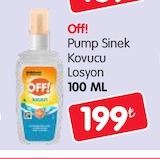 Off! Pump Sinek Kovucu Losyon 100 Ml