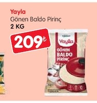 Yayla Gönen Baldo Pirinç 2 Kg
