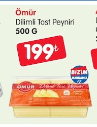 Ömür Dilimli Tost Peyniri 500G