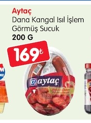 Aytaç Dana Kangal Isıl İşlem Görmüş Sucuk 200 G