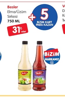 Besler Elma/Üzüm Sirkesi 750 Ml