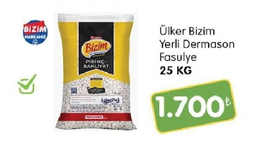 Ülker Bizim Yerli Dermason Fasulye 25 Kg
