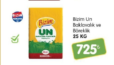 Bizim Un Baklavalık Ve Böreklik 25 Kg