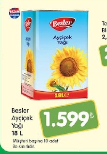 Besler Ayçiçek Yağı 18 L