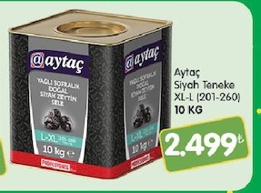 Aytaç Siyah Teneke Xl-L (201-260) 10 Kg