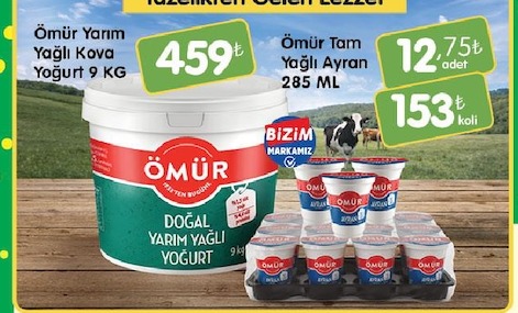 Ömür Yarım Yağlı Yoğurt 9Kg