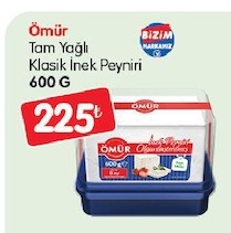 Ömür Tam Yağlı Klasik İnek Peyniri 600G