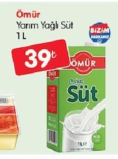 Omur Yarim Yagli Sut 1L