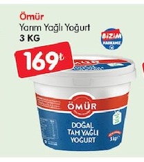 Omur Yarim Yagli Yogurt 3Kg
