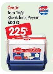 Omur Tam Yagli Klasik Inek Peyniri 600 G