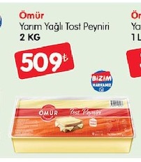 Omur Yarim Yagli Tost Peyniri 2 Kg