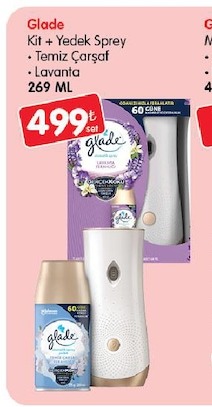 Glade Kit + Yedek Sprey + Temiz Çarşaf + Lavanta 269 Ml