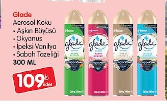Glade Aerosol Koku Aşkın Büyüsü, Okyanus, İpeksi Vanya & Sabah Tazeliği 300 Ml