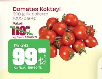 Domates Kokteyl 500 G'Lik Pakette