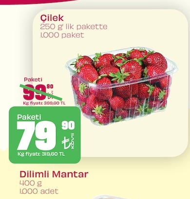 Çilek 250 G' Lik Pakette