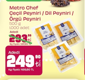 Metro Chef Seçil Peyniri / Dil Peyniri / Örgü Peyniri 500 G