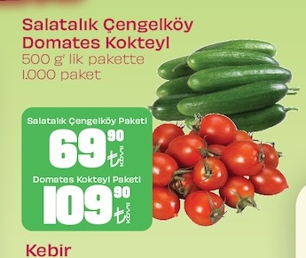 Salatalık Çengelköy Domates Kokteyl 500 G' Lık Pakette
