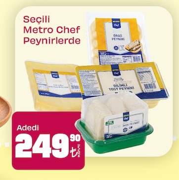 Seçili Metro Chef Peynirlerde Adedi