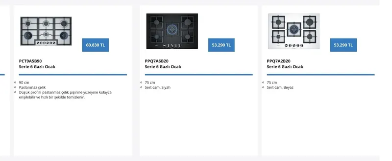 Pct9A5B90 Serie 6 Gazlı Ocak