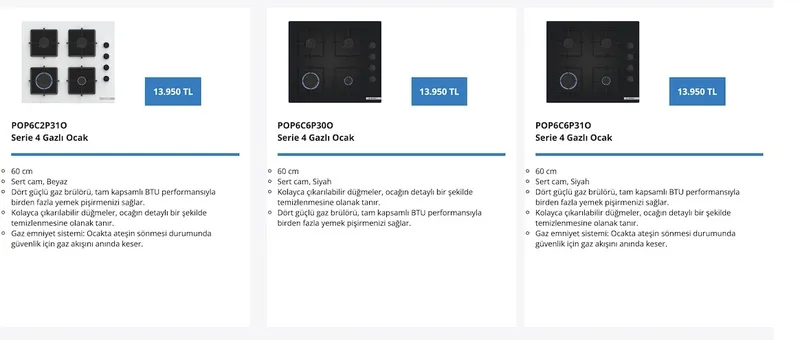 Pop6C2P31O Serie 4 Gazlı Ocak