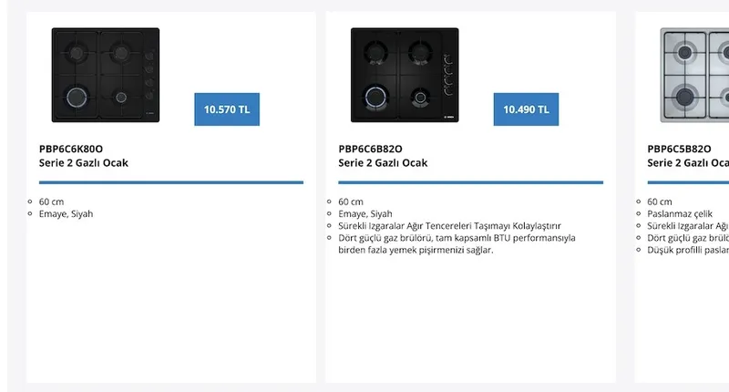 Pbp6C6K800 Serie 2 Gazlı Ocak